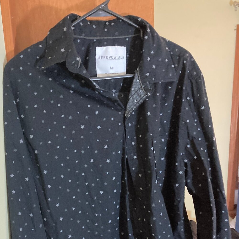 Aeropostale long sleeve button down shirt, L
